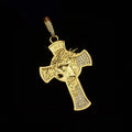 Pingente Face Jesus Cristo com Detalhes Cravejados em Zircônias