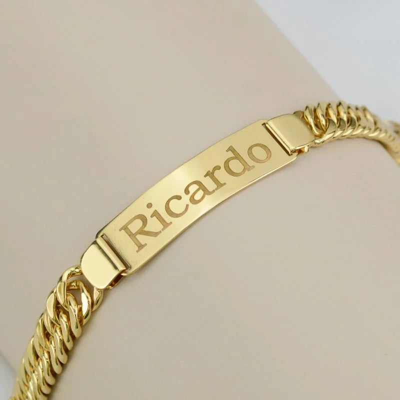 Pulseira Grumet Dupla 10mm Oca e Chapa Personalizada com Gravação a Laser