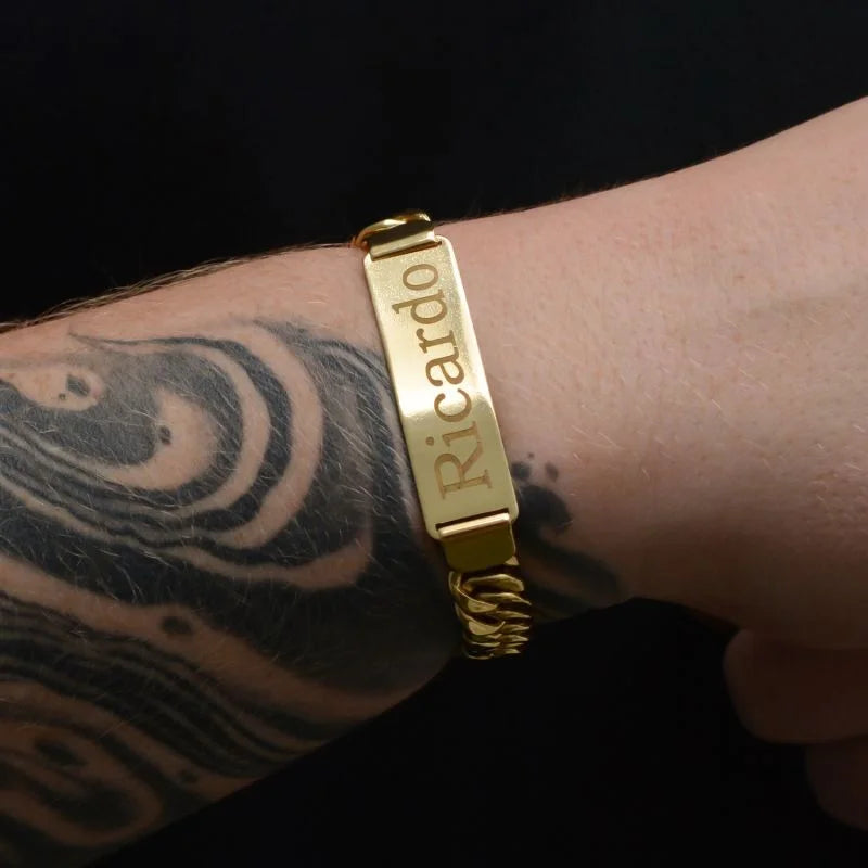 Pulseira Grumet Dupla 10mm Oca e Chapa Personalizada com Gravação a Laser