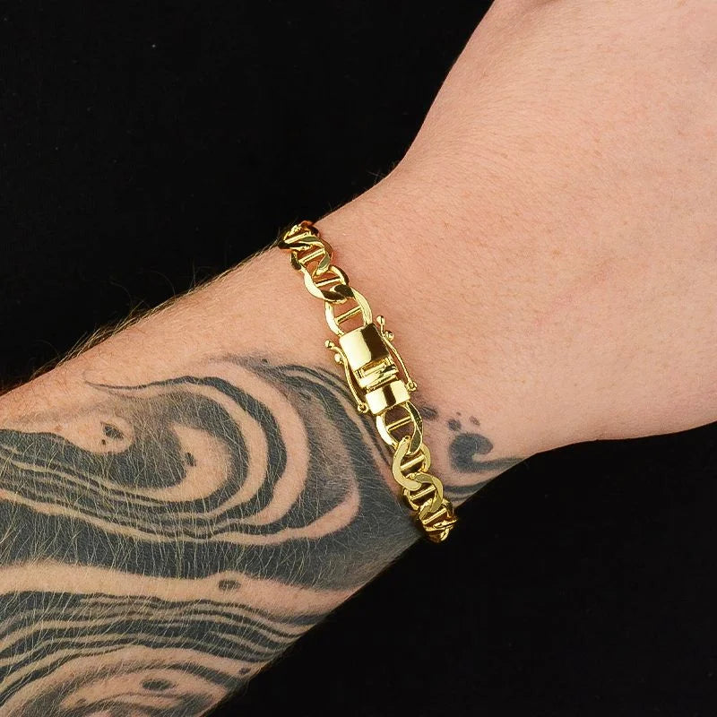 Pulseira Piastrine 9mm com Fecho Gaveta Dupla